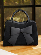 The Noir Structured Hand Bag-Midnight Black