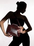 Haute Sauce The Madame Hand Bag With Pouch - Chocolate Brown