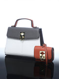The Curatus Satchel Bag With Pouch - Moon Grey & Chalk White