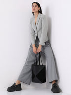 The Veloure Tote Bag With Pouch - Onyx Black