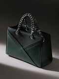 Haute Sauce The Overlap-Chainlink Hand Bag - Emerald Green