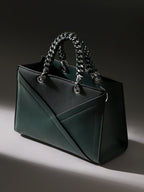 Haute Sauce The Overlap-Chainlink Hand Bag - Emerald Green