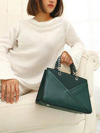 Haute Sauce The Overlap-Chainlink Hand Bag - Emerald Green