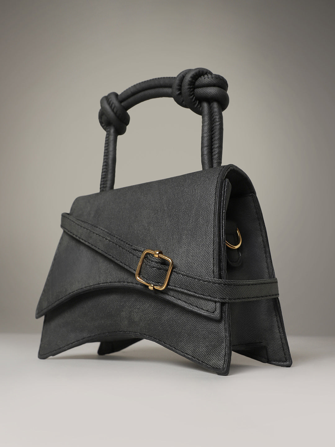Haute Sauce Washed-Concave Hand Bag - Charcoal Black