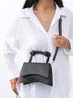 Haute Sauce Washed-Concave Hand Bag - Charcoal Black