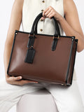 Haute Sauce The Two-Tone Edge Office Bag - Chocolate Brown