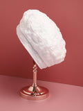 White Textured Beret Hat
