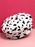 Black & White Animal Textured Beret Hat
