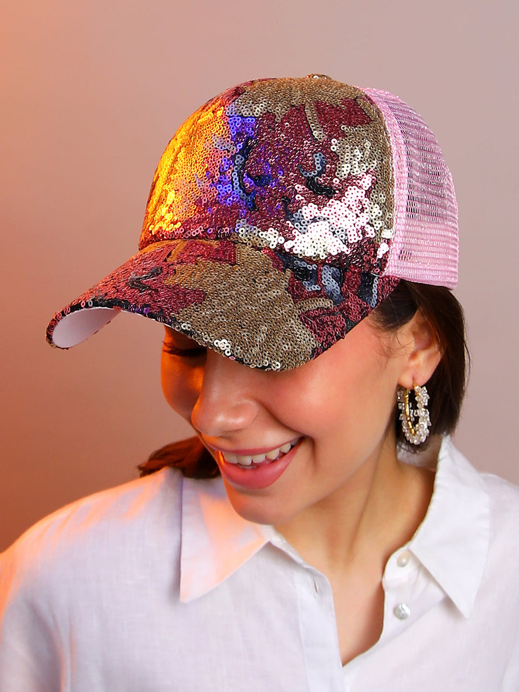 Haute Sauce Abstract Sequin Baseball Cap