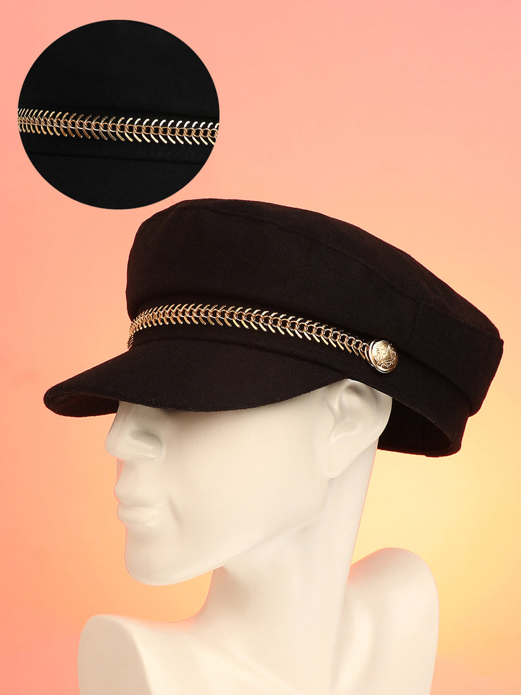 Haute Sauce Chain-Lined Breton Cap - Midnight Black