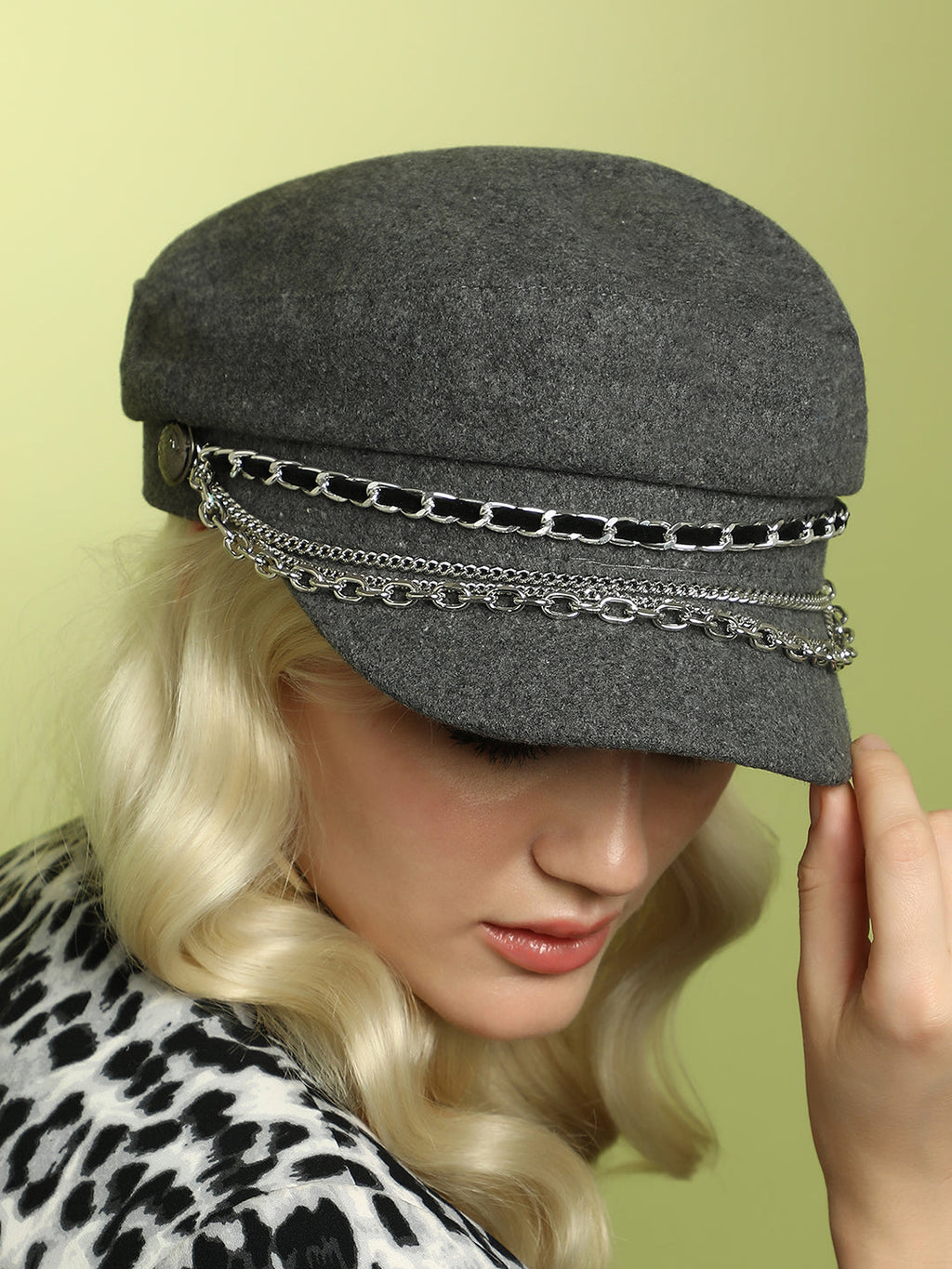 Haute Sauce Chain-Lined Bakerboy Cap - Charcoal Grey