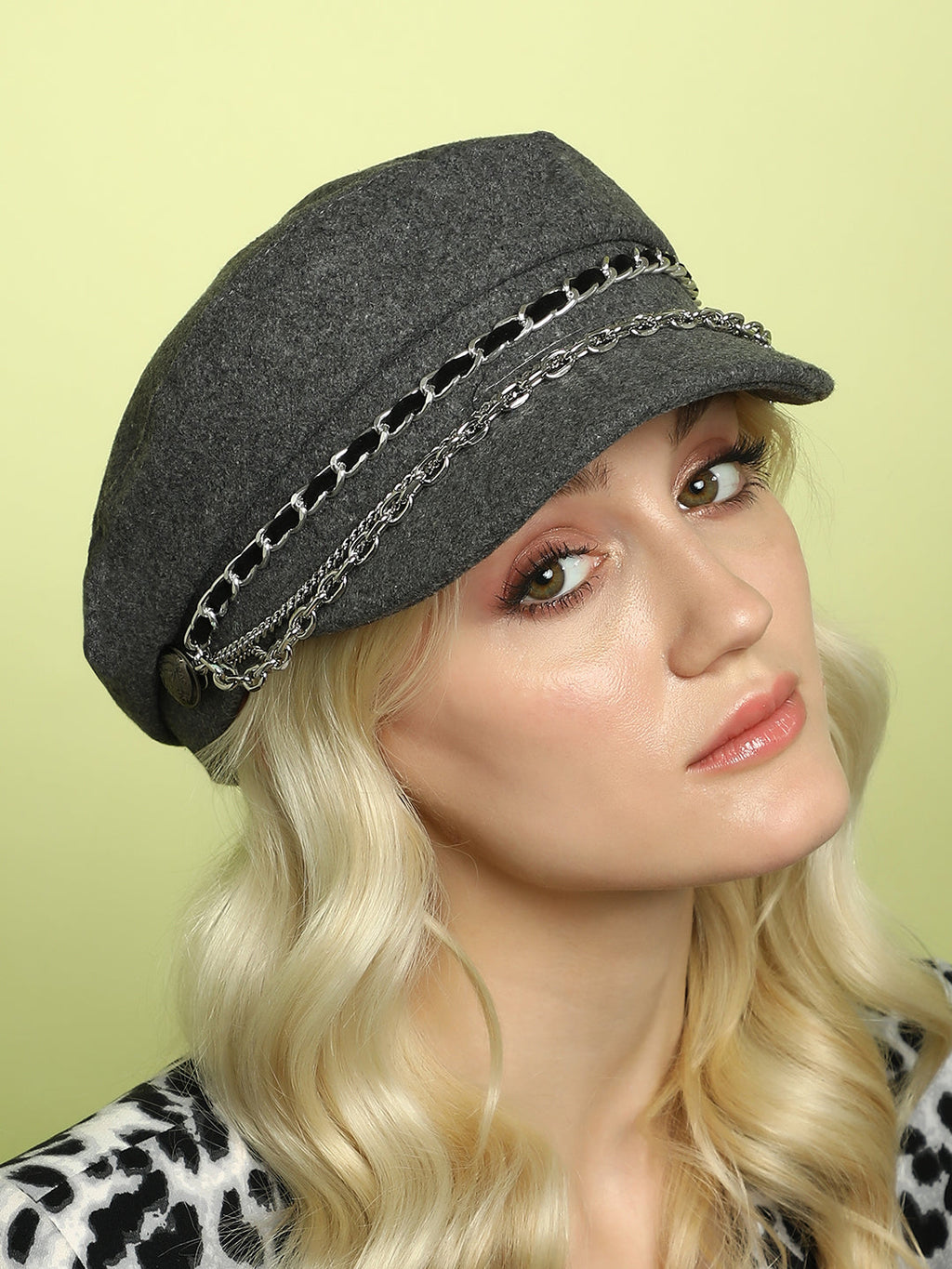 Haute Sauce Chain-Lined Bakerboy Cap - Charcoal Grey