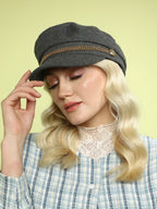 Chain-Lined Breton Cap - Charcoal Grey