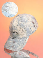 Haute Sauce Studded Ombre Basketball Cap - Sky Blue & Ivory White