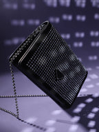 Studded Triangle Sling Bag - Black