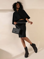Studded Triangle Sling Bag - Black