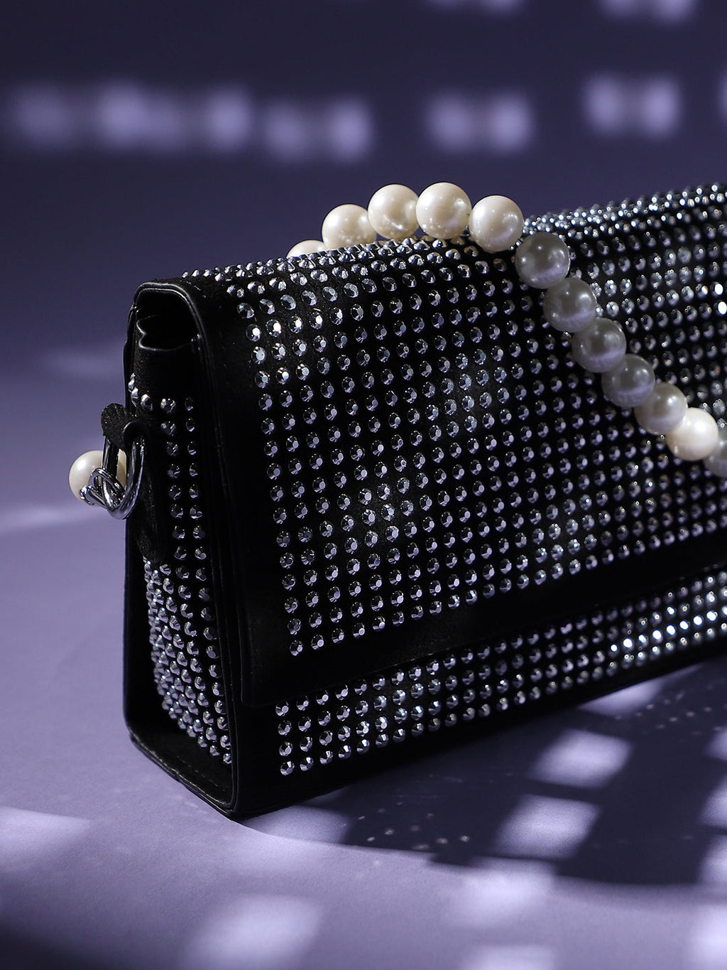 All Over Studs Sling Bag - Black
