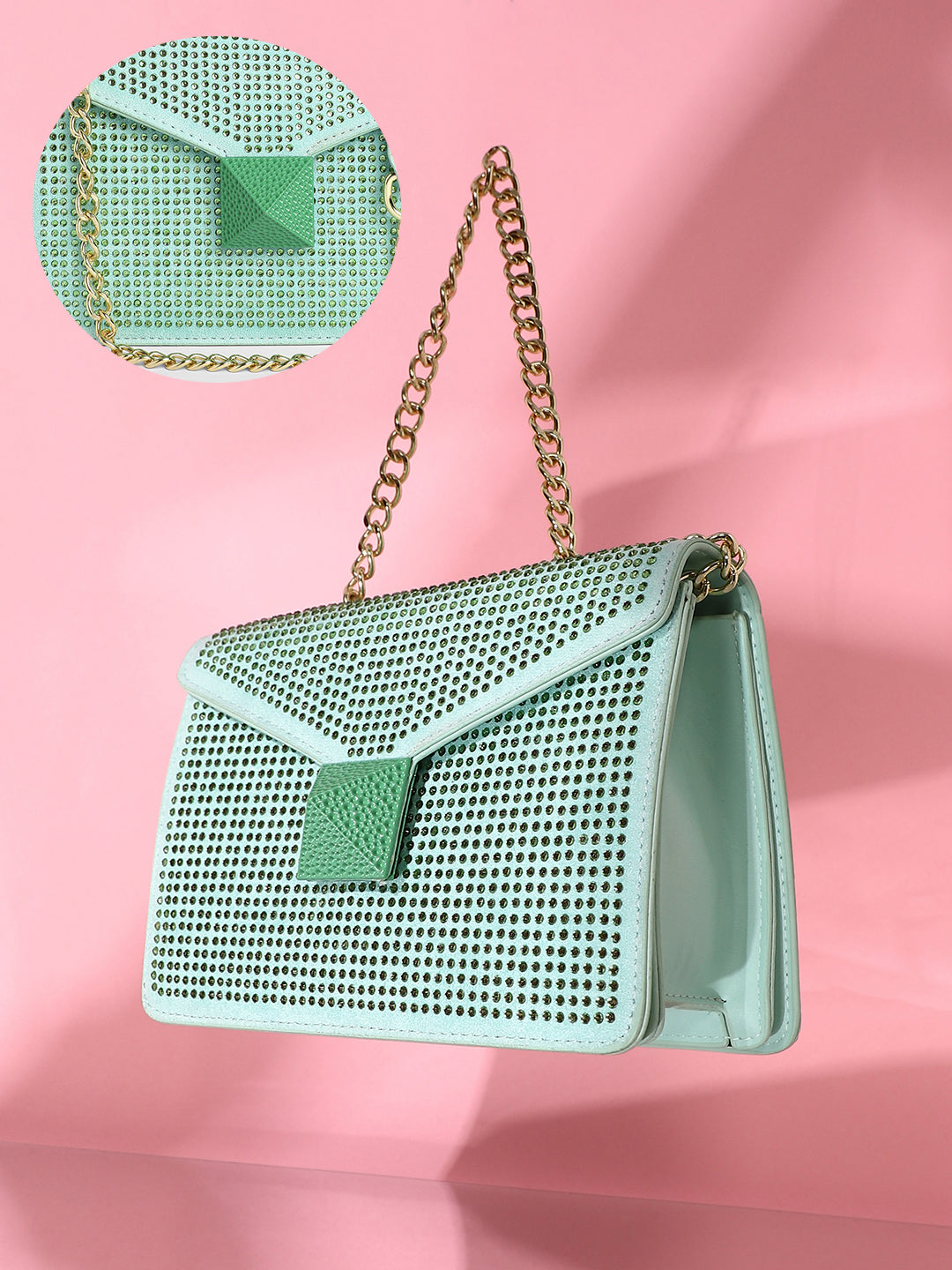 Haute Sauce The Stud Sling Bag - Mint Green