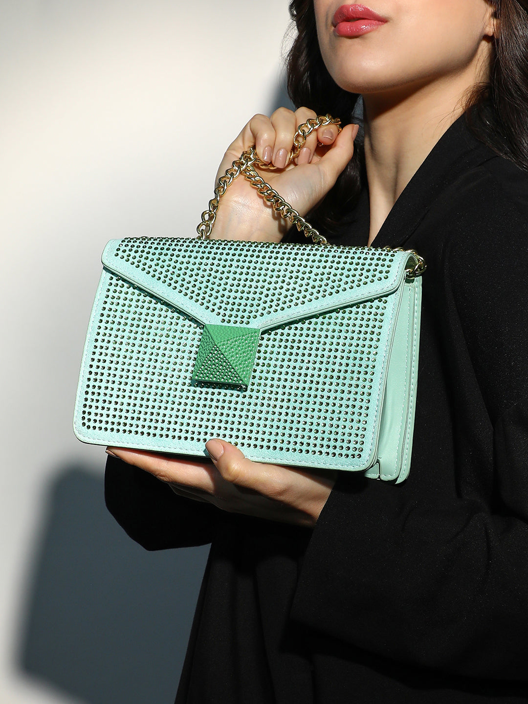 Haute Sauce The Stud Sling Bag - Mint Green