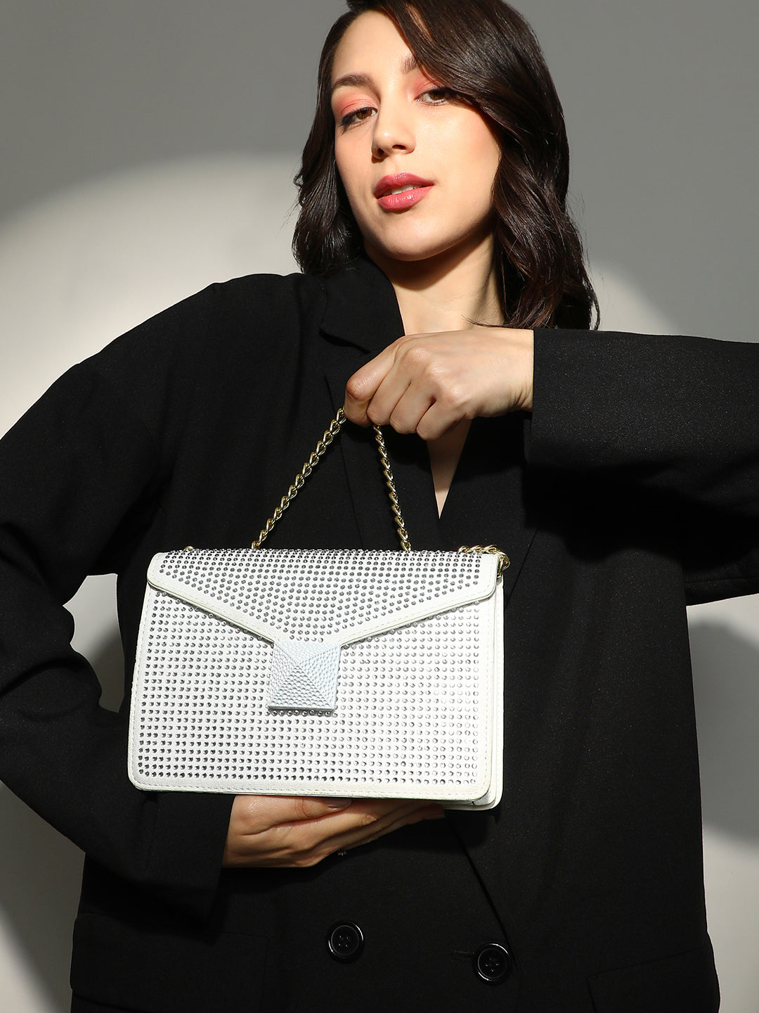 Haute Sauce The Stud Sling Bag - Ivory White
