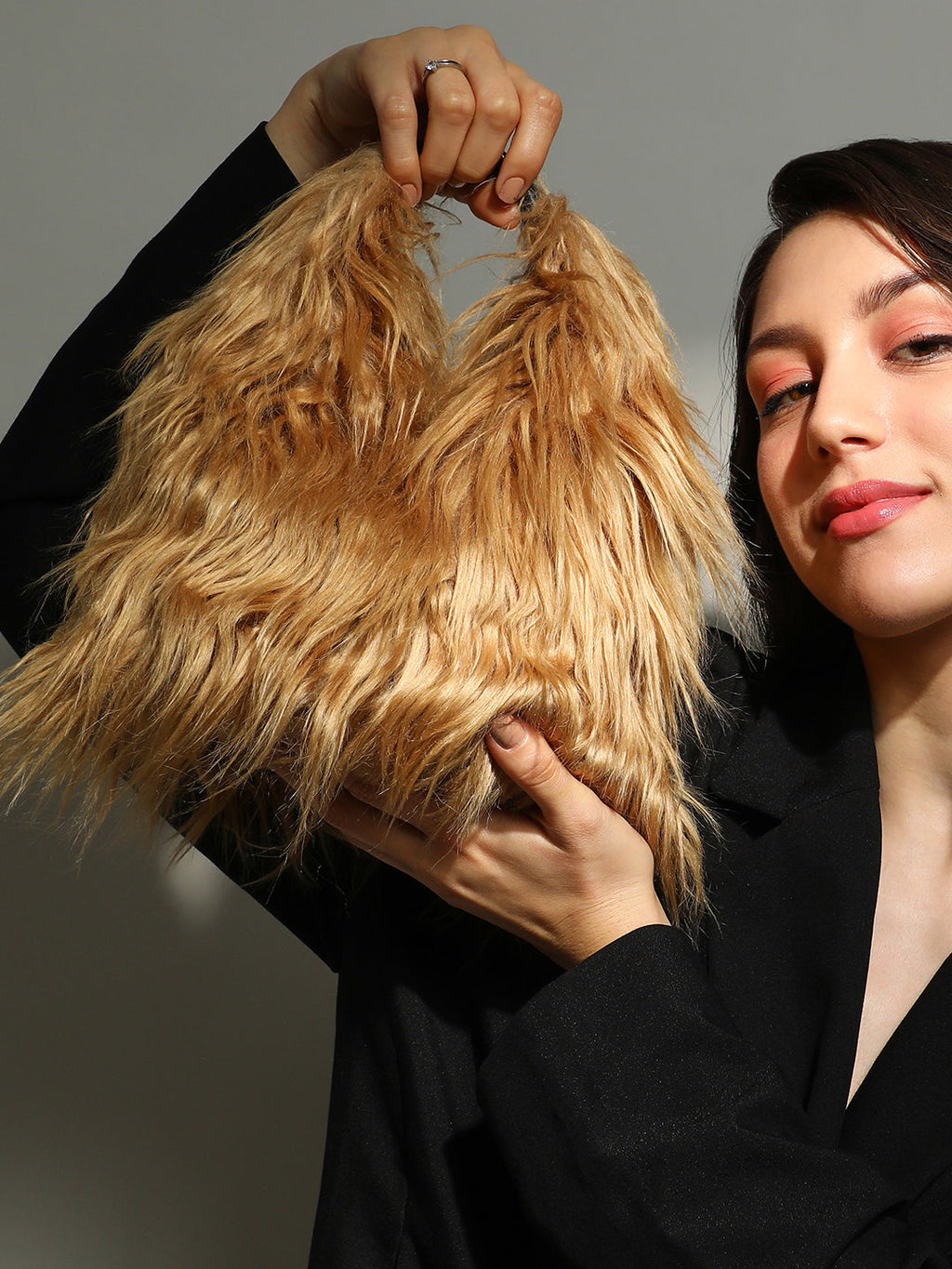 Haute Sauce The Fur Hobo Bag - Beige