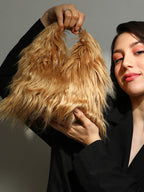 Haute Sauce The Fur Hobo Bag - Beige