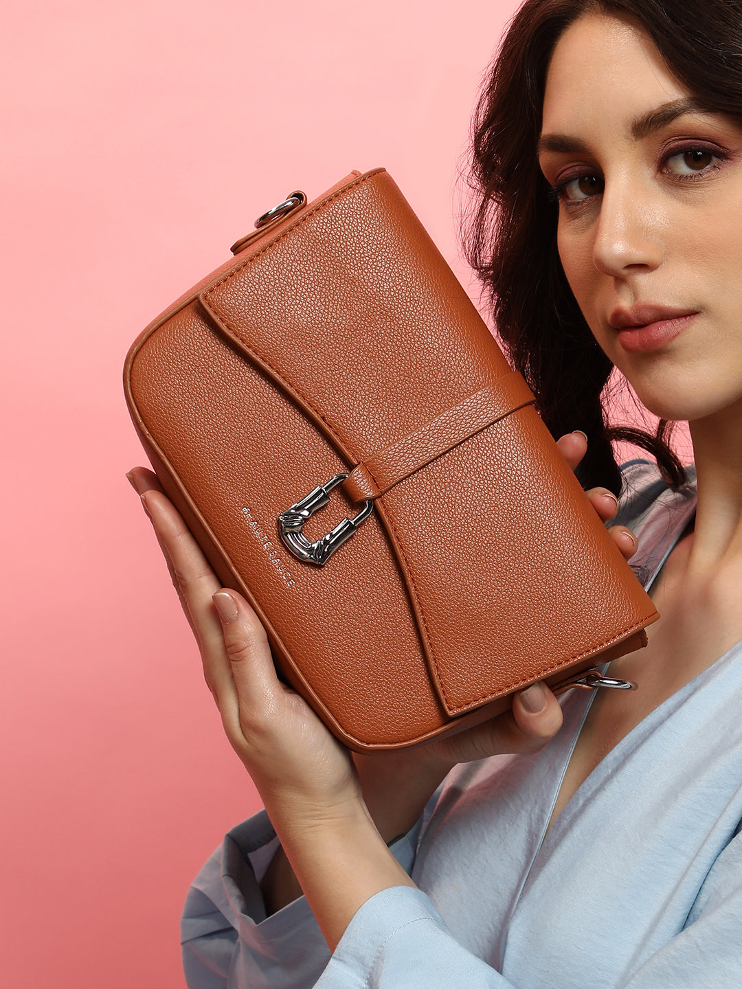 The Hanging Buckle Sling Bag - Terracotta Brown