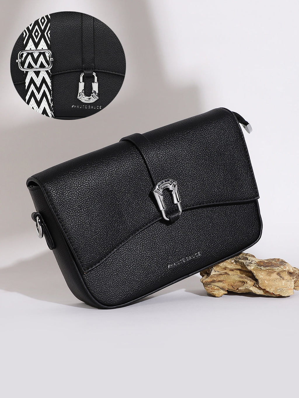 Haute Sauce The Hanging Buckle Sling Bag - Midnight Black