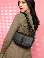 The Tang-Buckle Shoulder Bag - Midnight Black