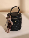 The Quilted Bucket Bag - Midnight Black