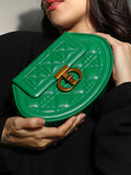 The Quilted Curve Sling Bag - Shamrock Green