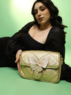 The Quilted Butterfly Shoulder Bag - Antique Gold