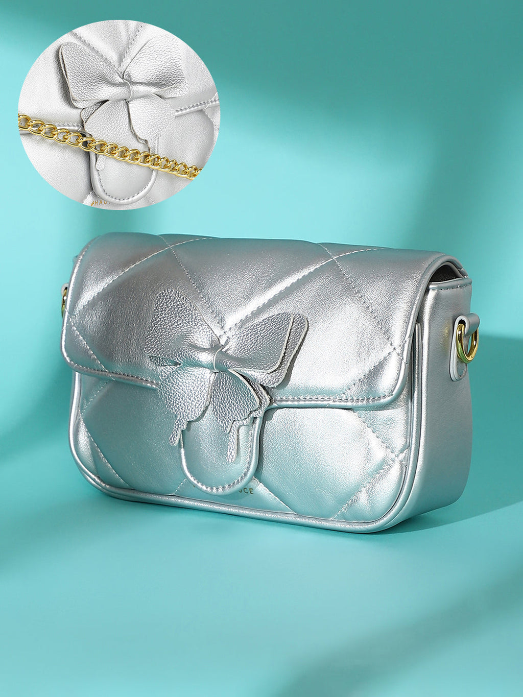 Haute Sauce The Quilted Butterfly Shoulder Bag - Chalice Silver