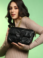 Haute Sauce The Quilted Butterfly Shoulder Bag - Midnight Black