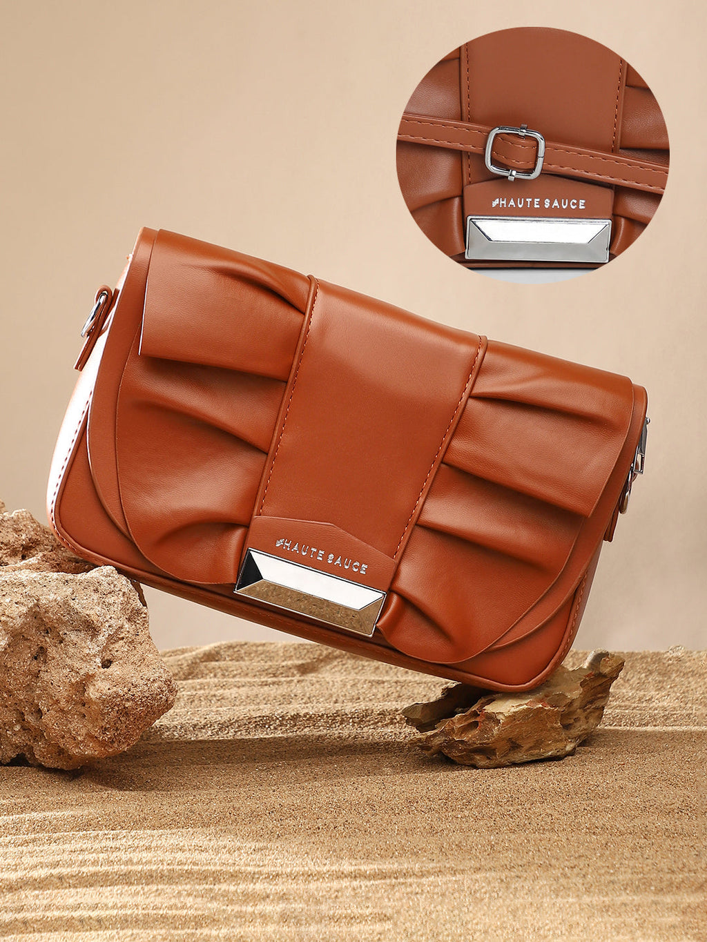 Haute Sauce The Ruched Sling Bag - Chocolate Brown