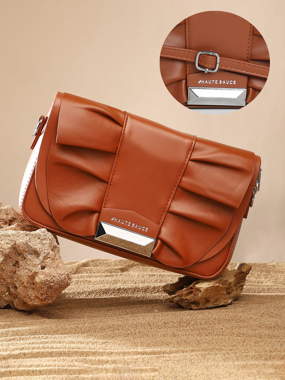 Haute Sauce The Ruched Sling Bag - Chocolate Brown