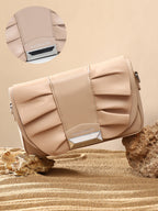 Haute Sauce The Ruched Sling Bag - Beige
