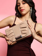 The Ruched Sling Bag - Beige