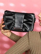 The Ruched Sling Bag - Midnight Black