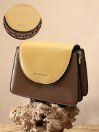 Haute Sauce The Block Flap Hand Bag - Mocha Brown & Sage Green