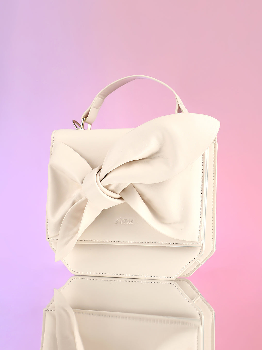 Haute Sauce The Arc Crossbody Satchel Bag - Ivory White