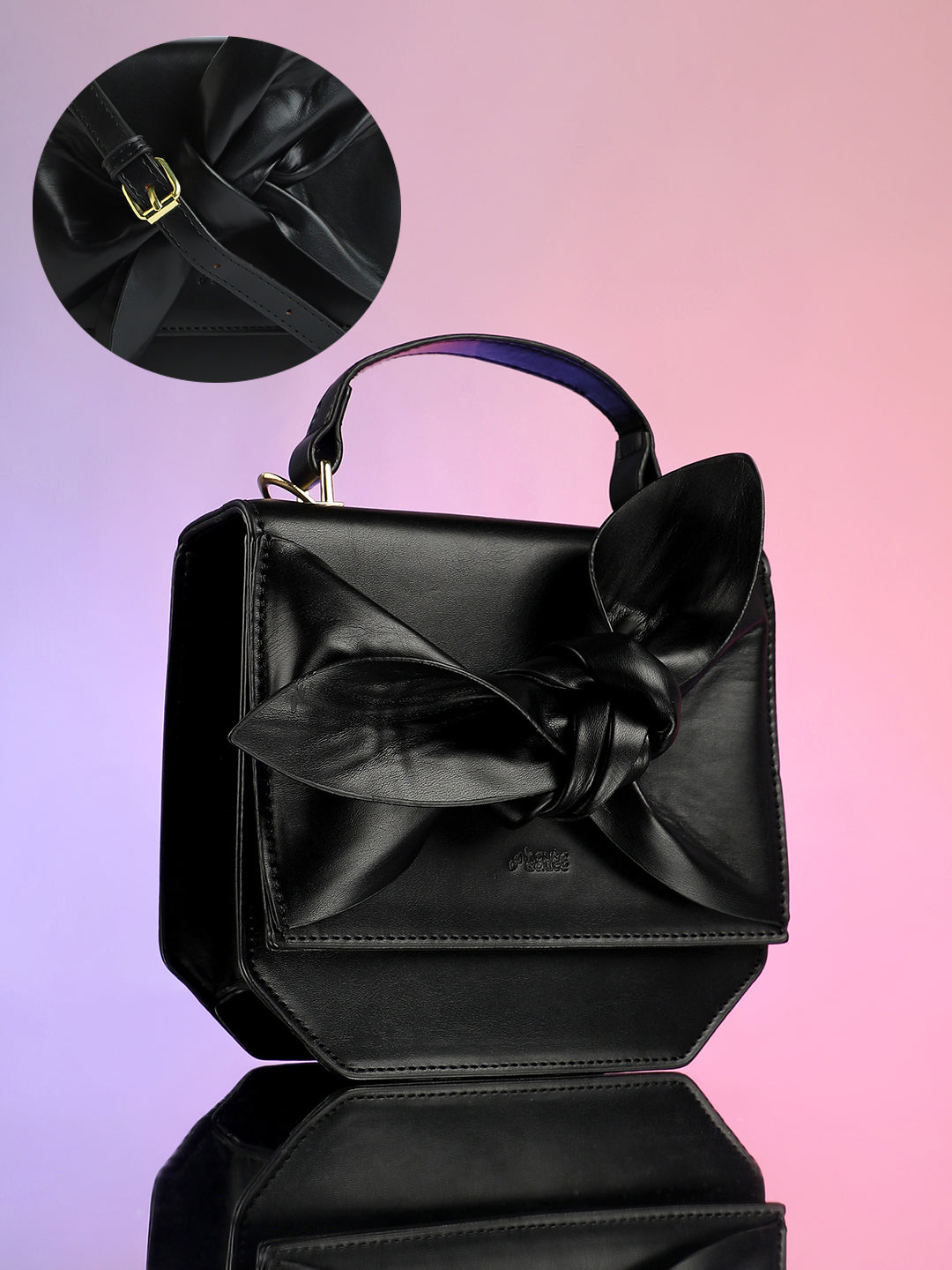 Haute Sauce The Arc Crossbody Satchel Bag - Onyx Black