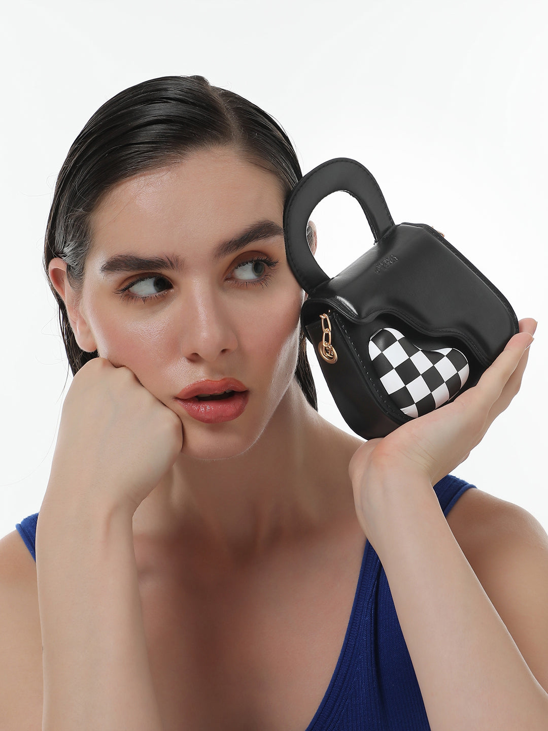 Haute Sauce The Micro Pillow Heart Sling Bag - Onyx Black