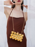 Haute Sauce The Ball-Ball Clutch Bag - California Gold
