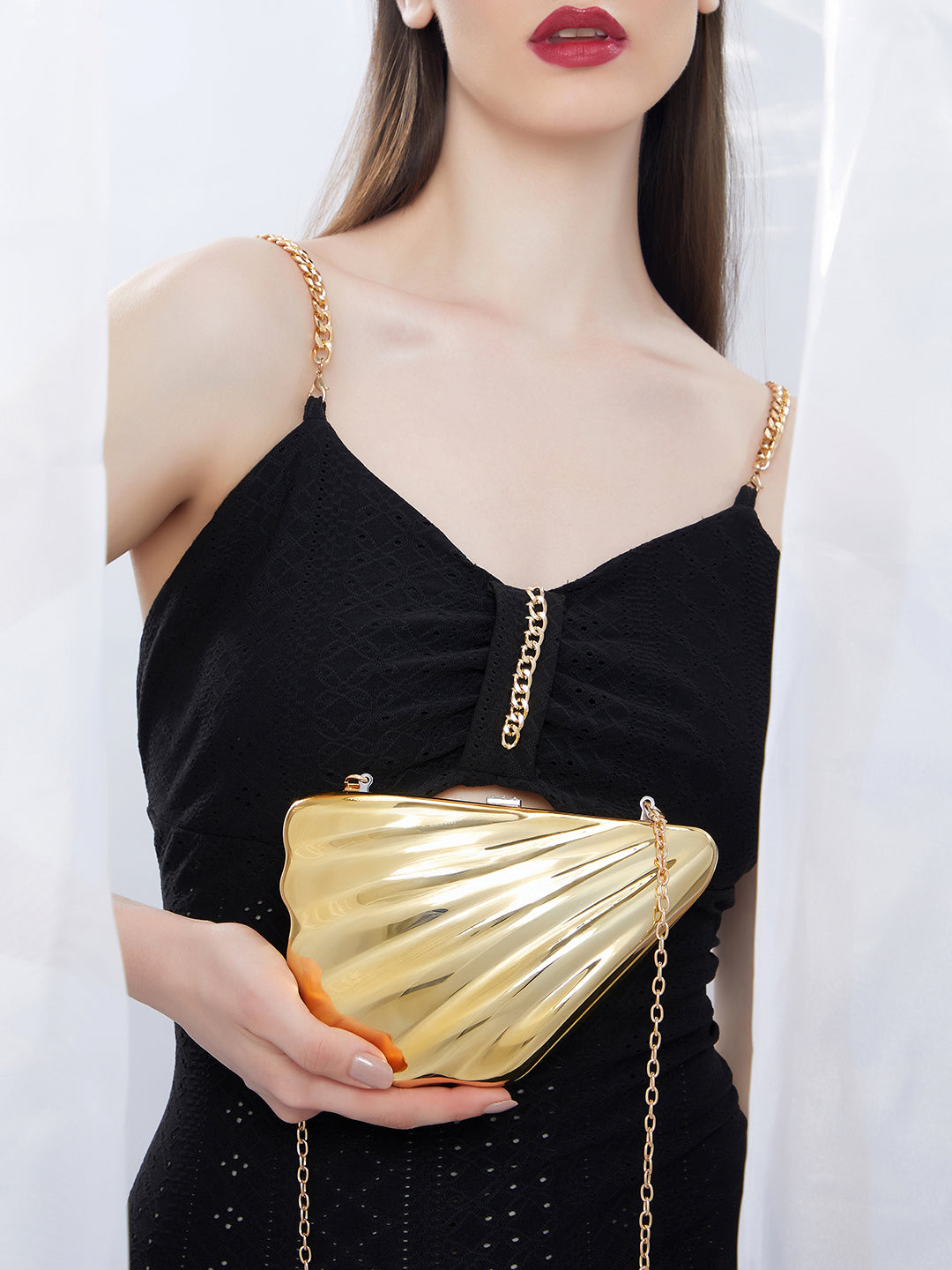 Haute Sauce The Coquille Clutch Bag - California Gold