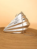 The Coquille Clutch Bag - Metallic Silver