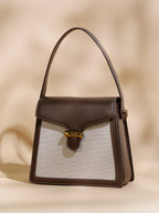 The Brooklyn Hand Bag - Khaki Beige & Mocha Brown