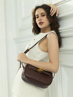 The Overlap-Curve Sling Bag - Chocolate Brown