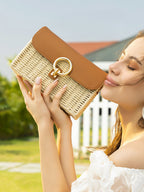 Haute Sauce The Straw-Box Sling Bag - Tan Brown