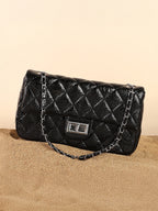 Haute Sauce The Quilted-Chainlink Sling Bag - Onyx Black